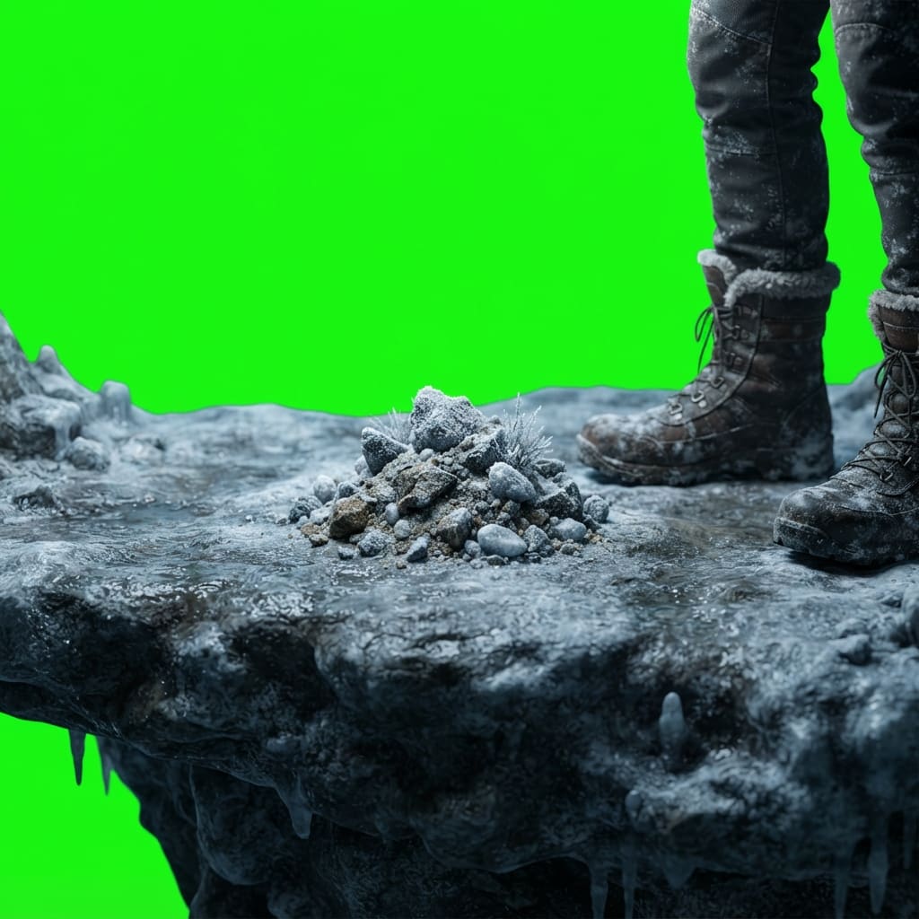 Image: Side-view 2D platformer floor clutter, photoreal f