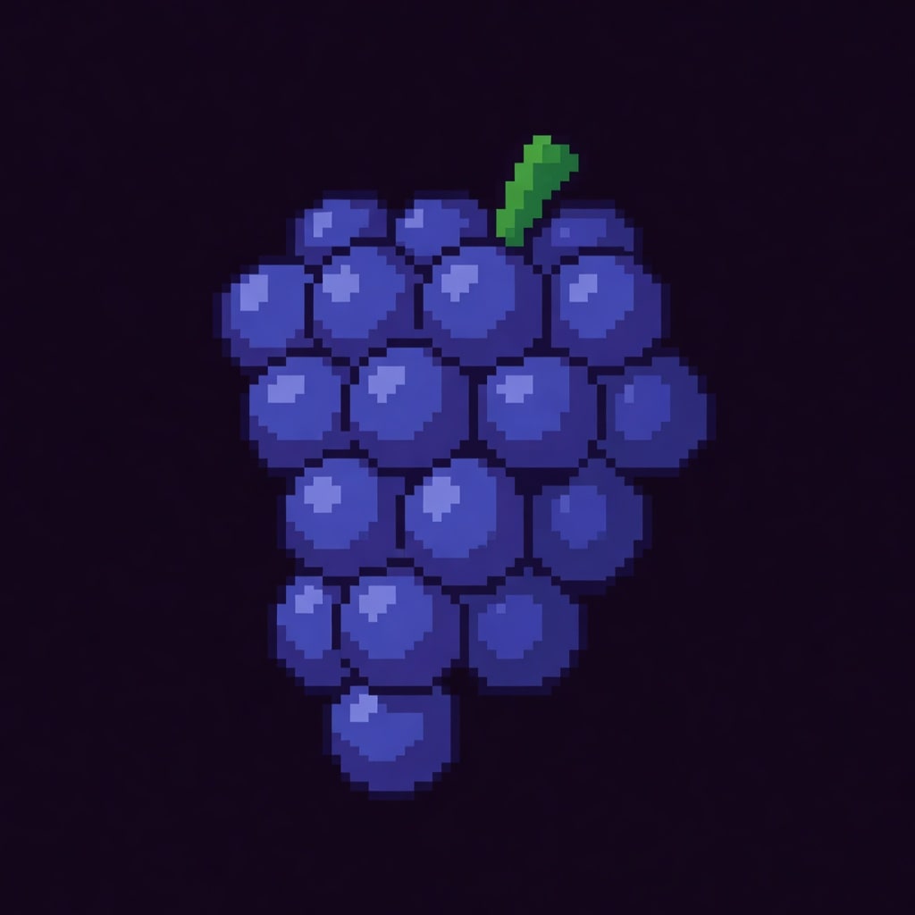 Pixel Fruit Tile Grapes