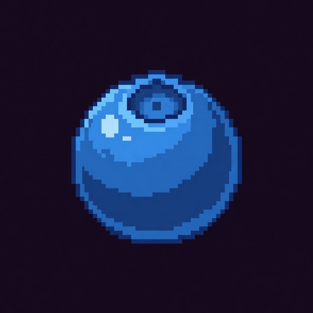 Pixel Fruit Tile Blueberry