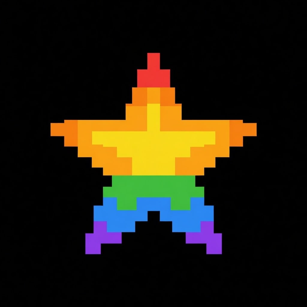 Pixel Bomb Icon Rainbow Star