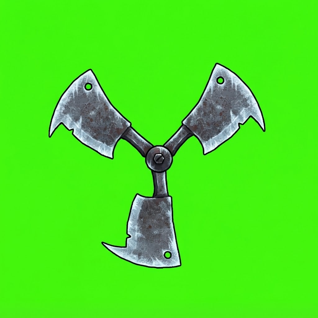 Image: Side-view 2D platformer lethal hanging trap. Just