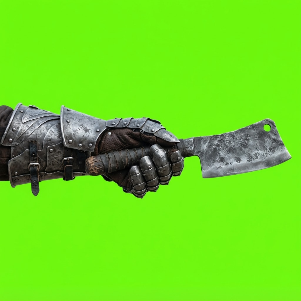 Image: Photoreal side view, one object. Right gauntlet ho