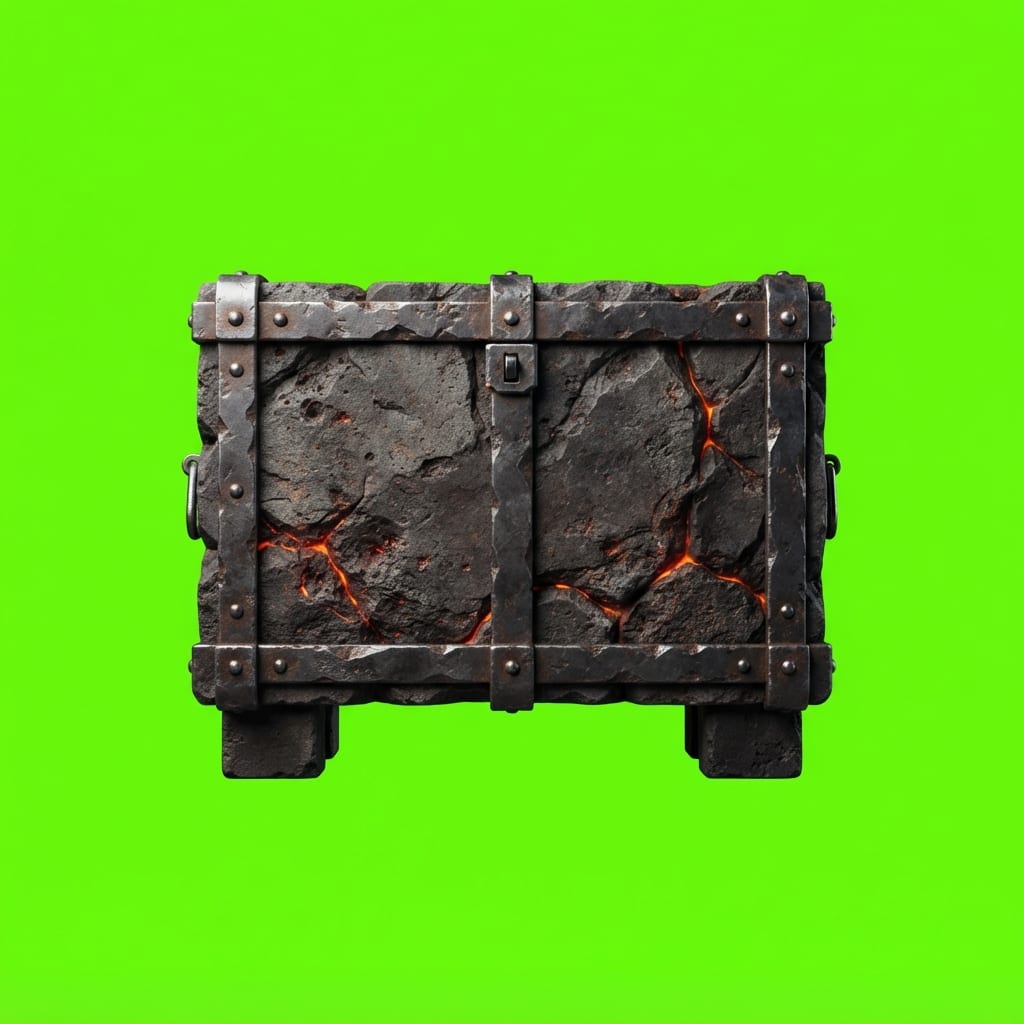 Image: Side-view 2D platformer game prop, single isolated
