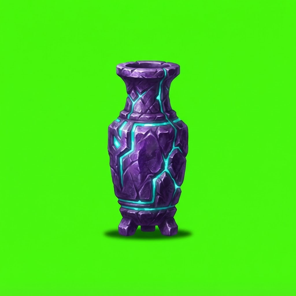 Image: Isolated photoreal 2D platformer smashable vase, s