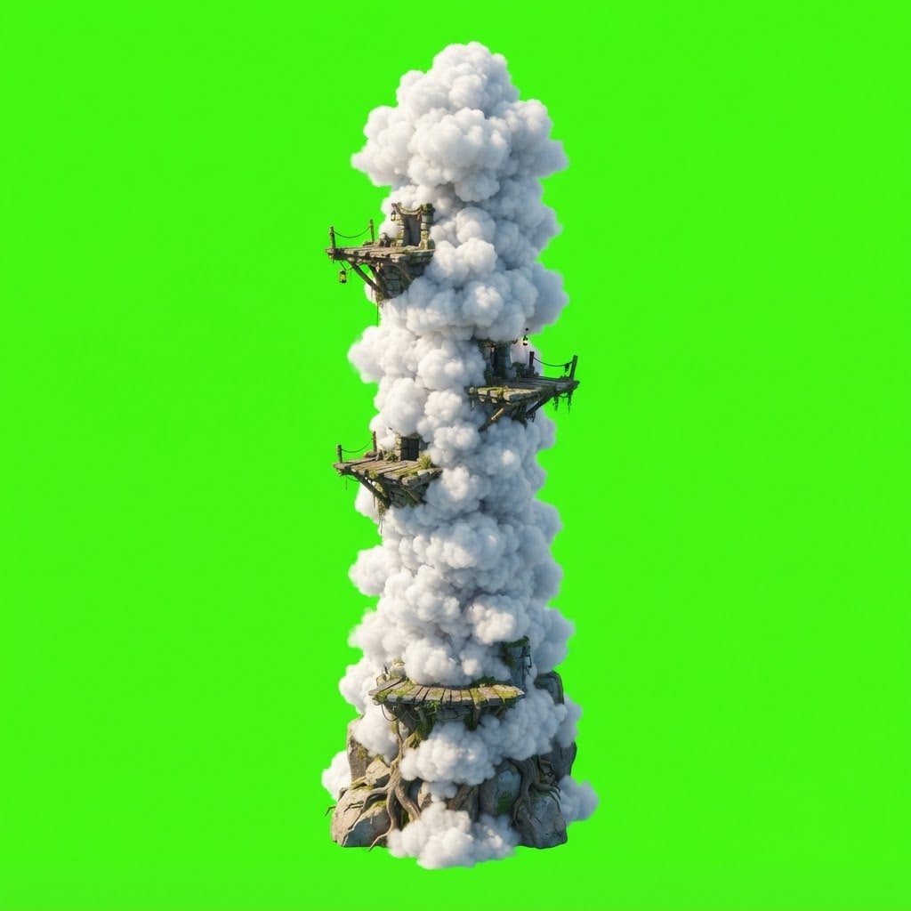Image: Side-view 2D platformer game prop, single isolated