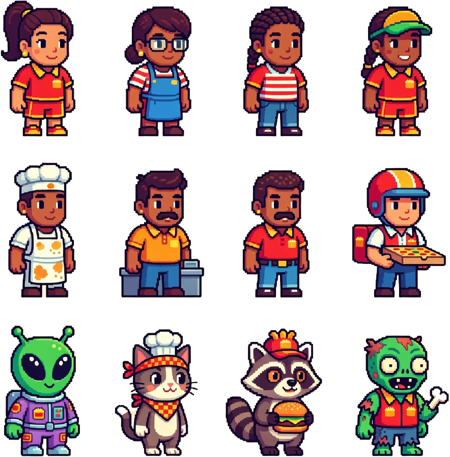 Fast Food Character Roster