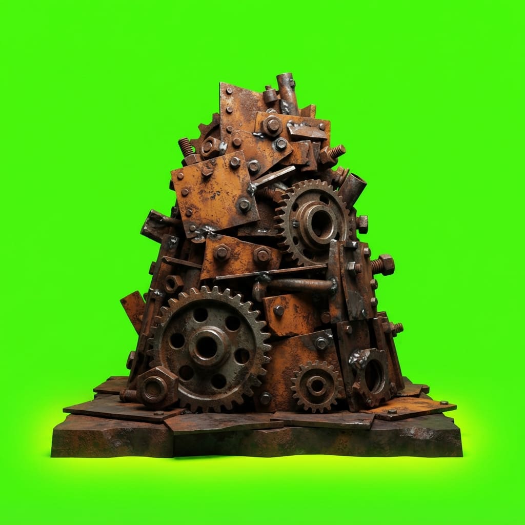Image: Isolated photoreal 2D platformer PROP only, waist-