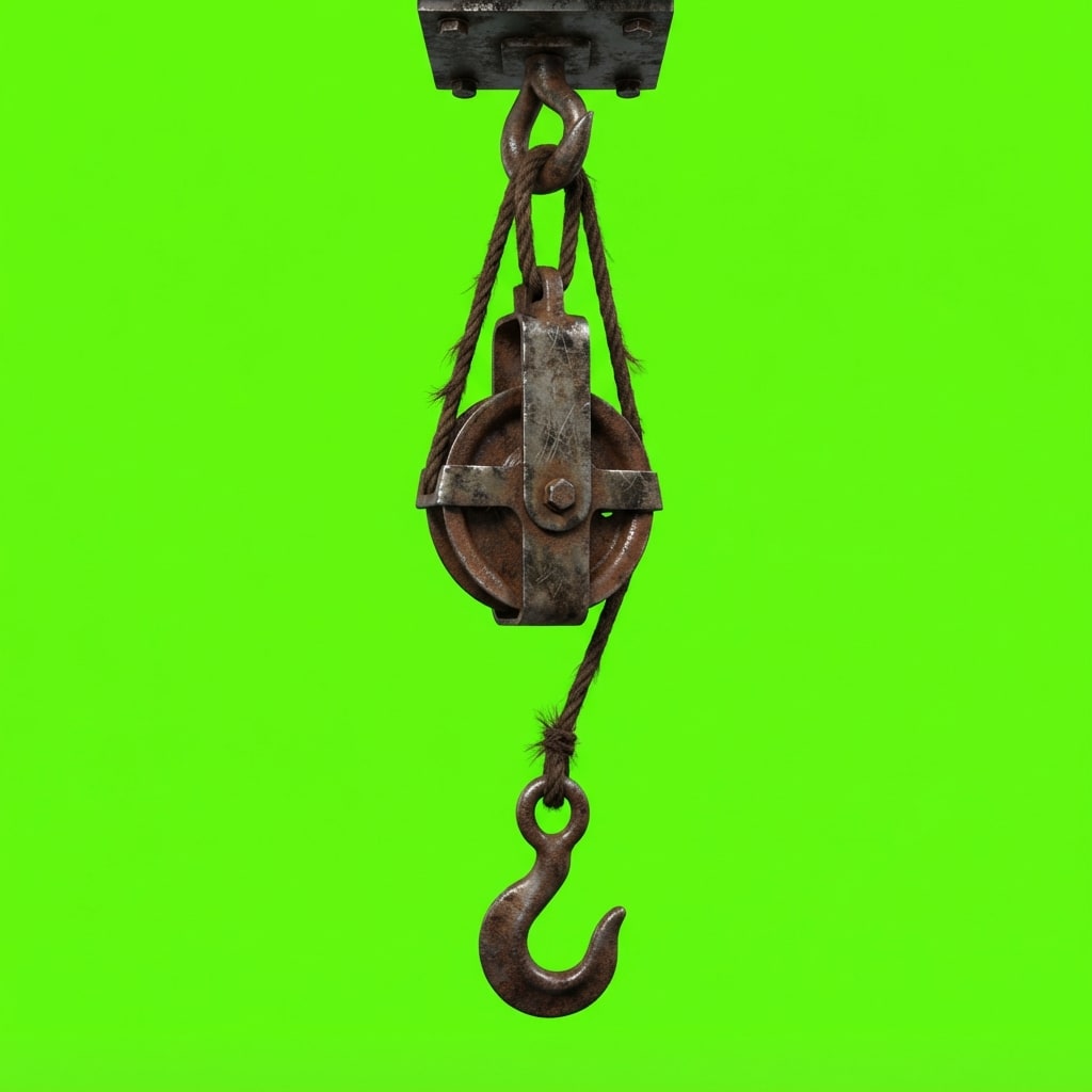 Image: Isolated photoreal 2D platformer PROP only, hangin