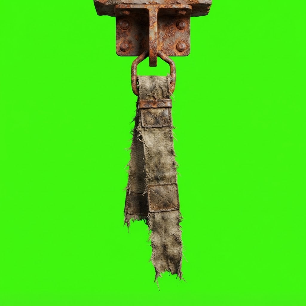 Image: Isolated photoreal 2D platformer PROP only, hangin