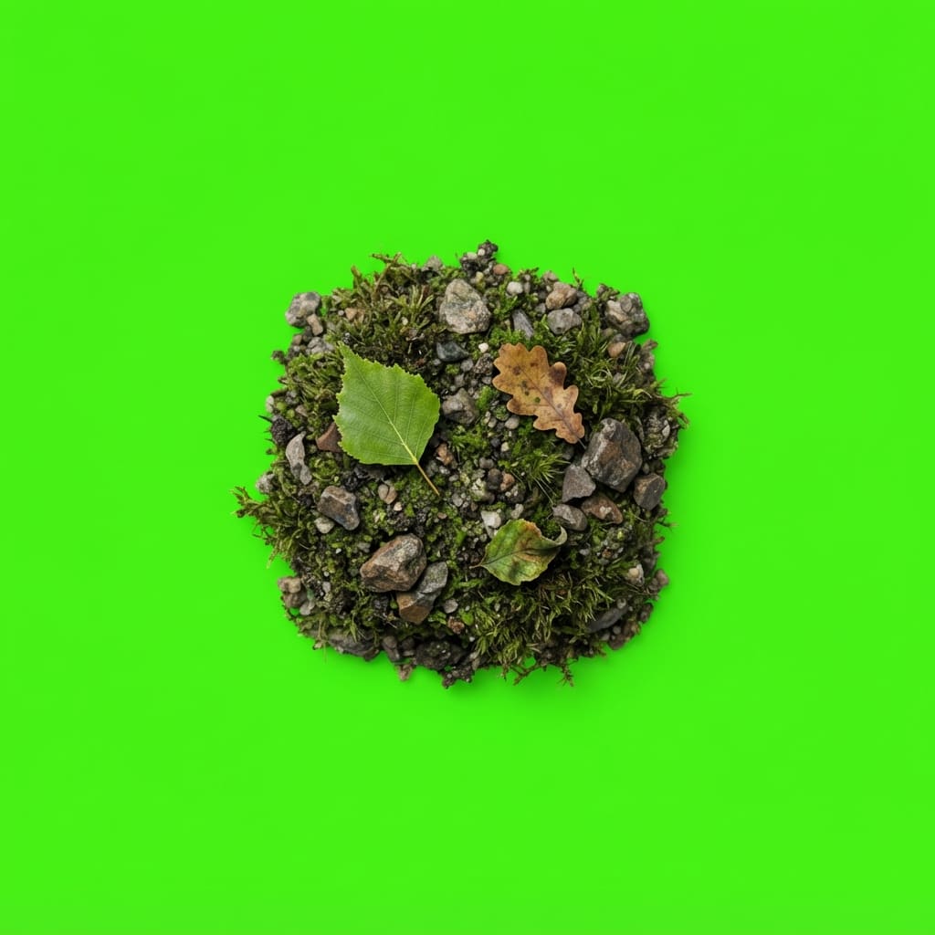 Image: Photoreal game prop sprite of a tiny fallen leaf s