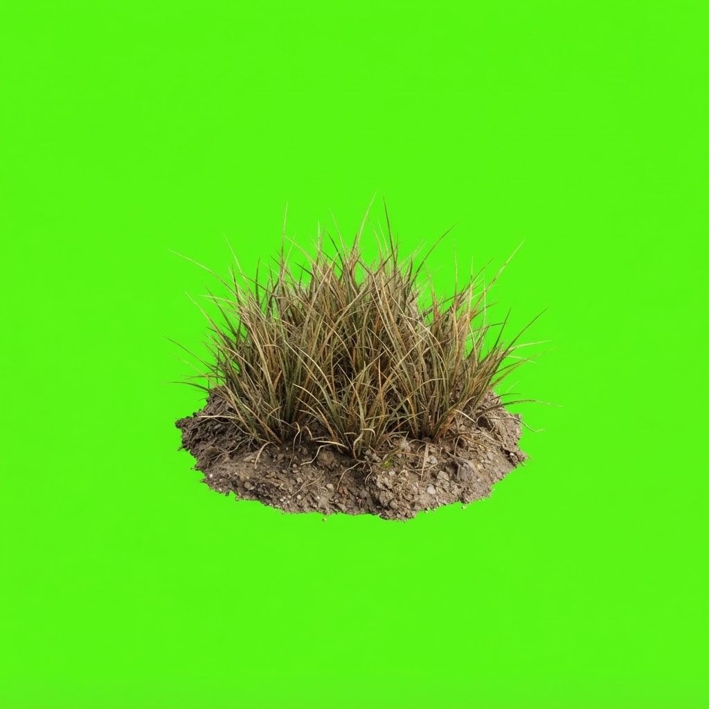 Image: Photoreal game prop sprite of a tiny mixed dry gra
