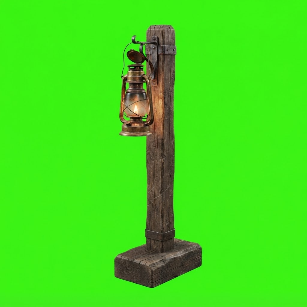 Image: Photoreal game prop sprite of a mid-size warm lant