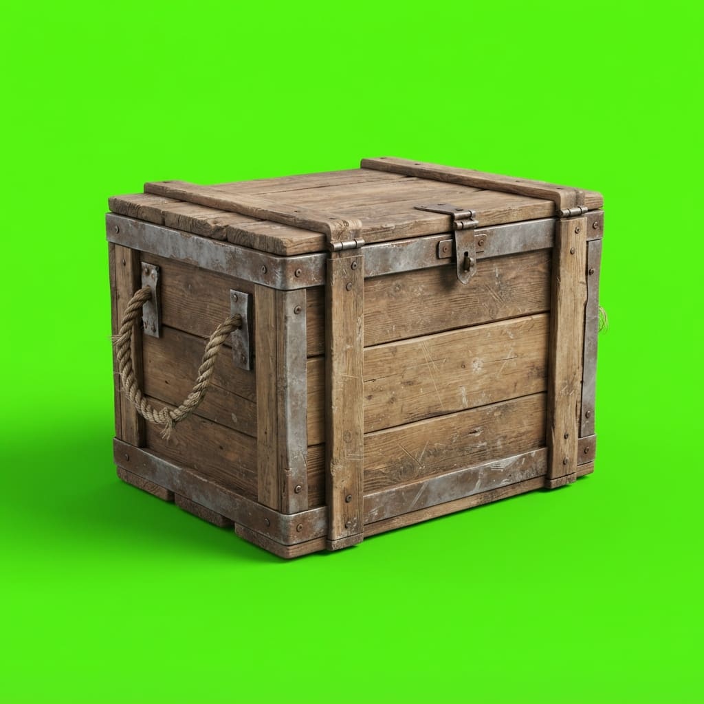 Image: Photoreal game prop sprite of a smashable trail cr