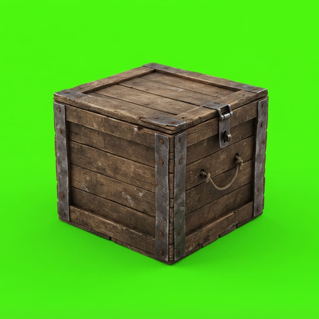 Image: Photoreal game prop sprite of a smashable plaza bo