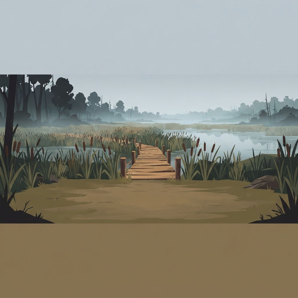 Image: 2D game environment backdrop for a point-and-click