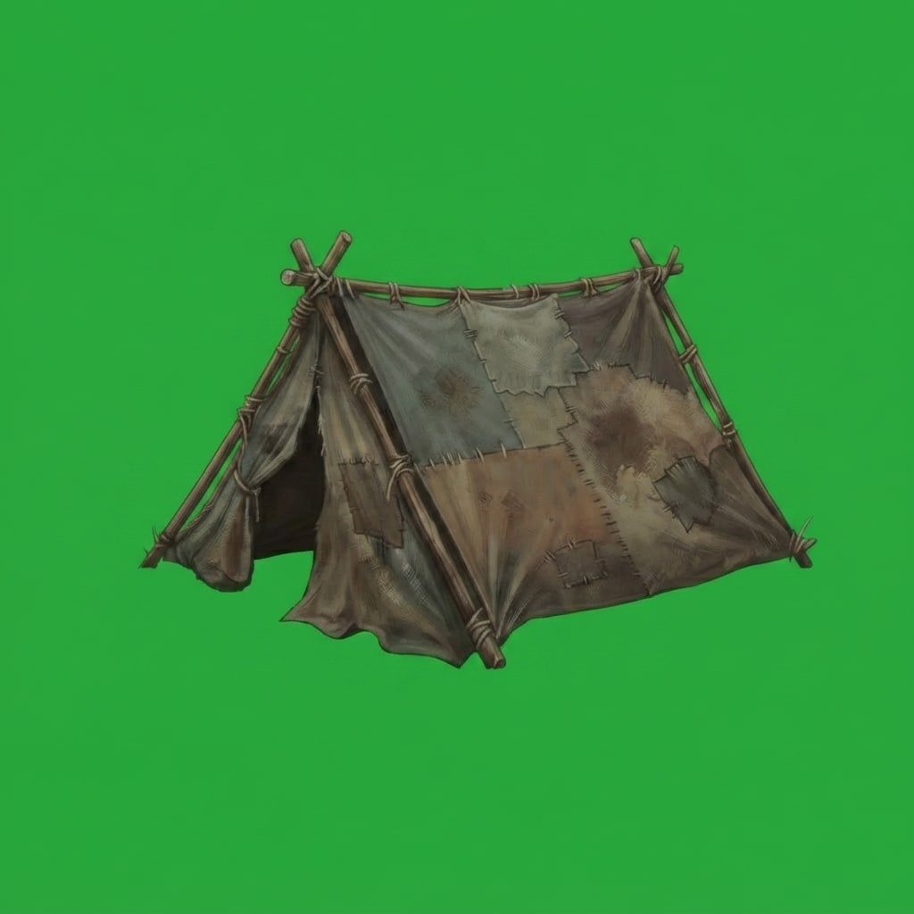 Image: Extract only the tent structure itself from this i