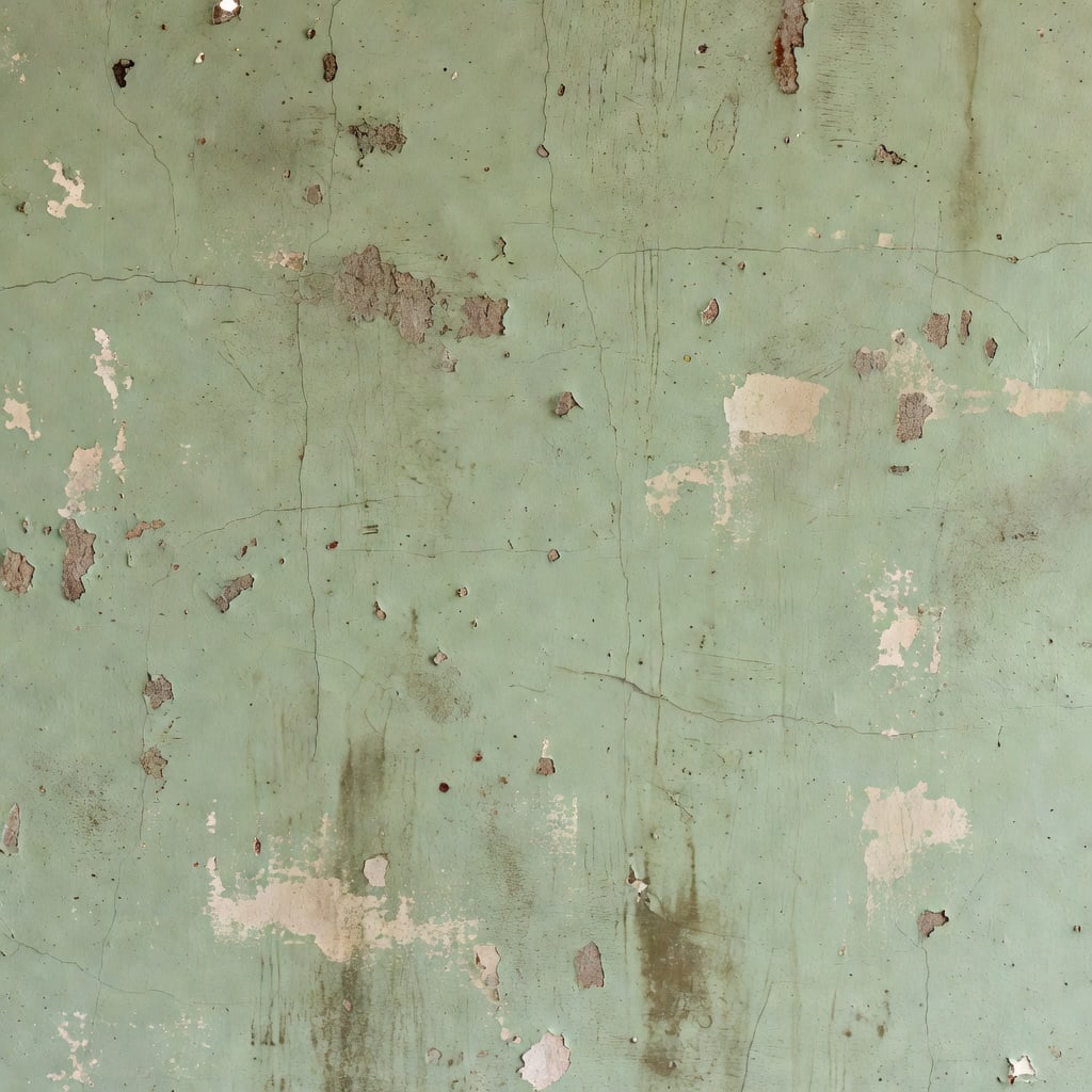 Institutional Green Painted Plaster Wall