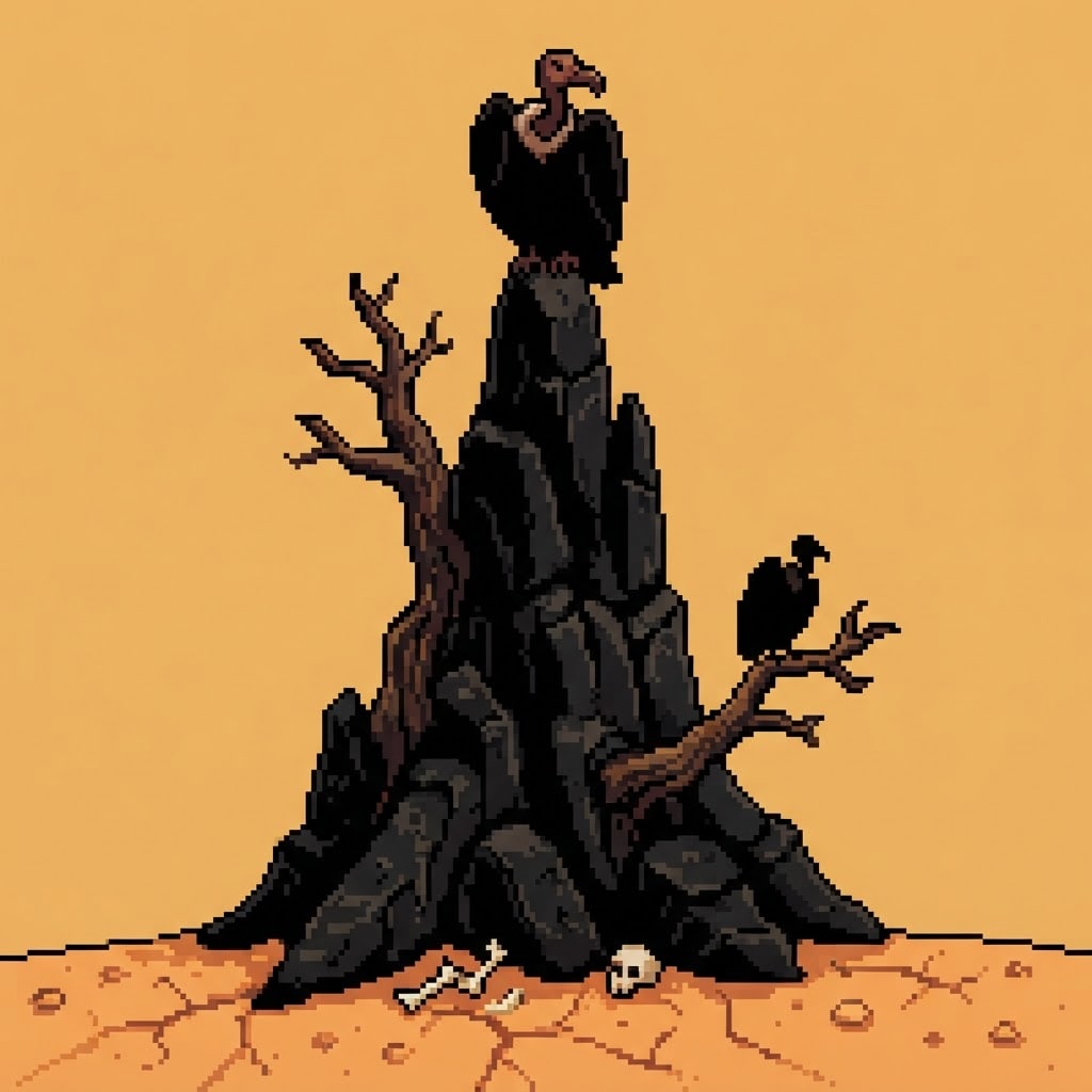 Image: Top-down-facing pixel art game tile, perfectly squ