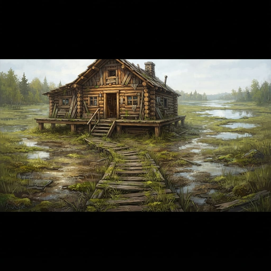 Image: 2D game environment backdrop for a point-and-click
