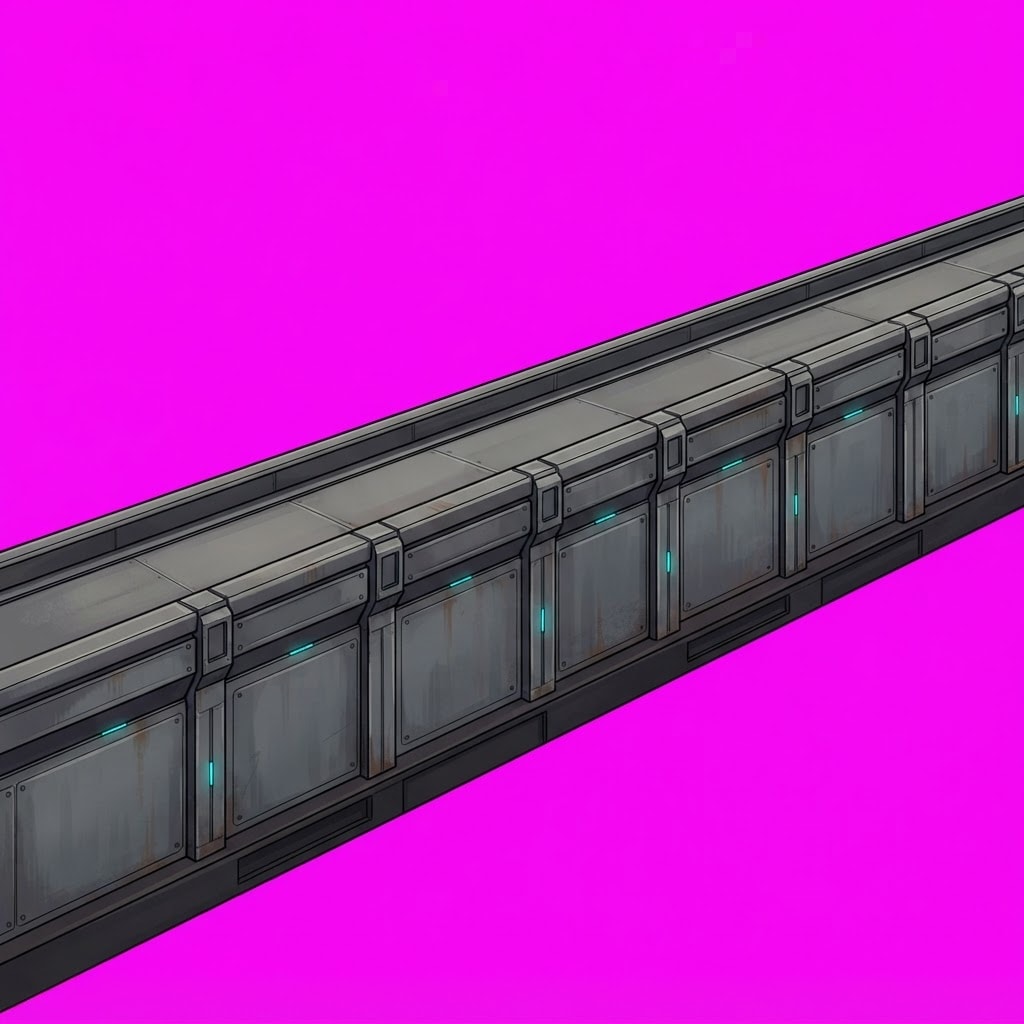 Image: A long straight section of a heavy fortified sci-f