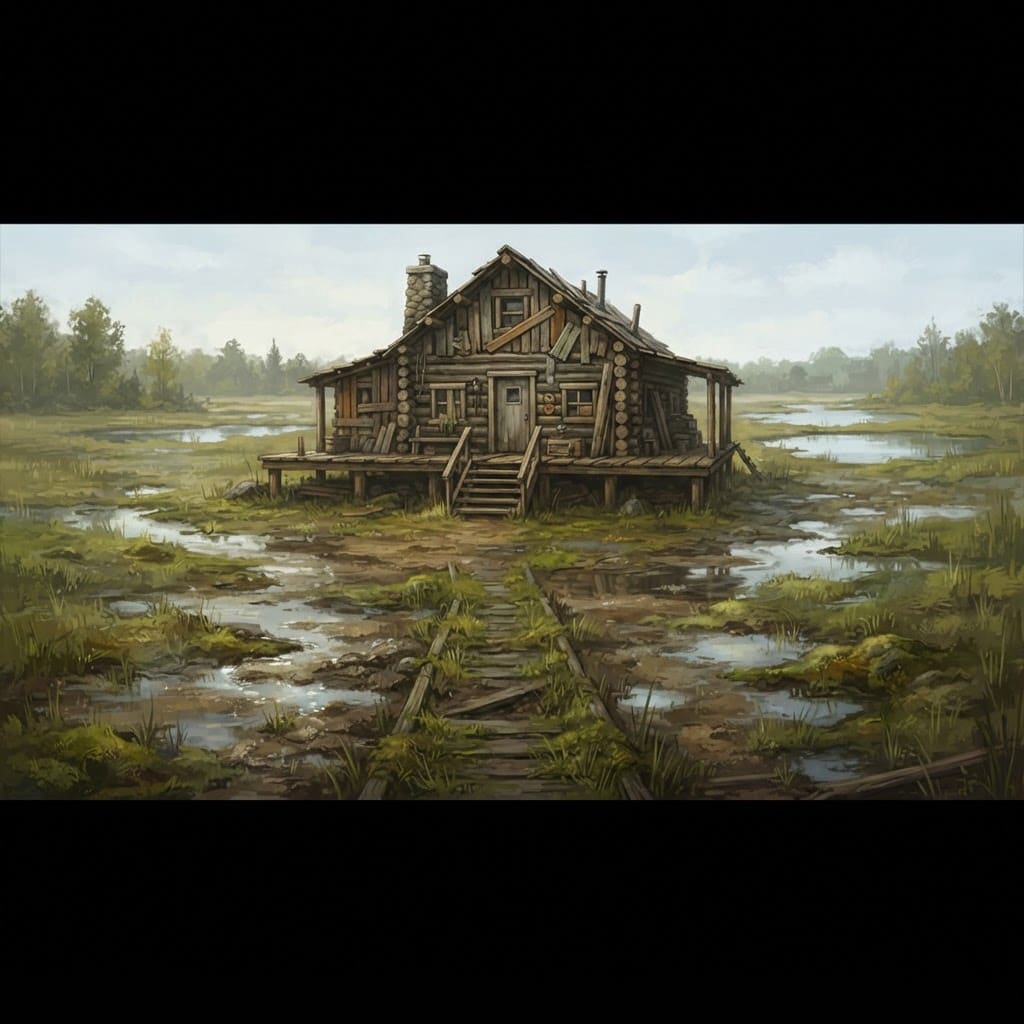 Image: 2D game environment backdrop for a point-and-click