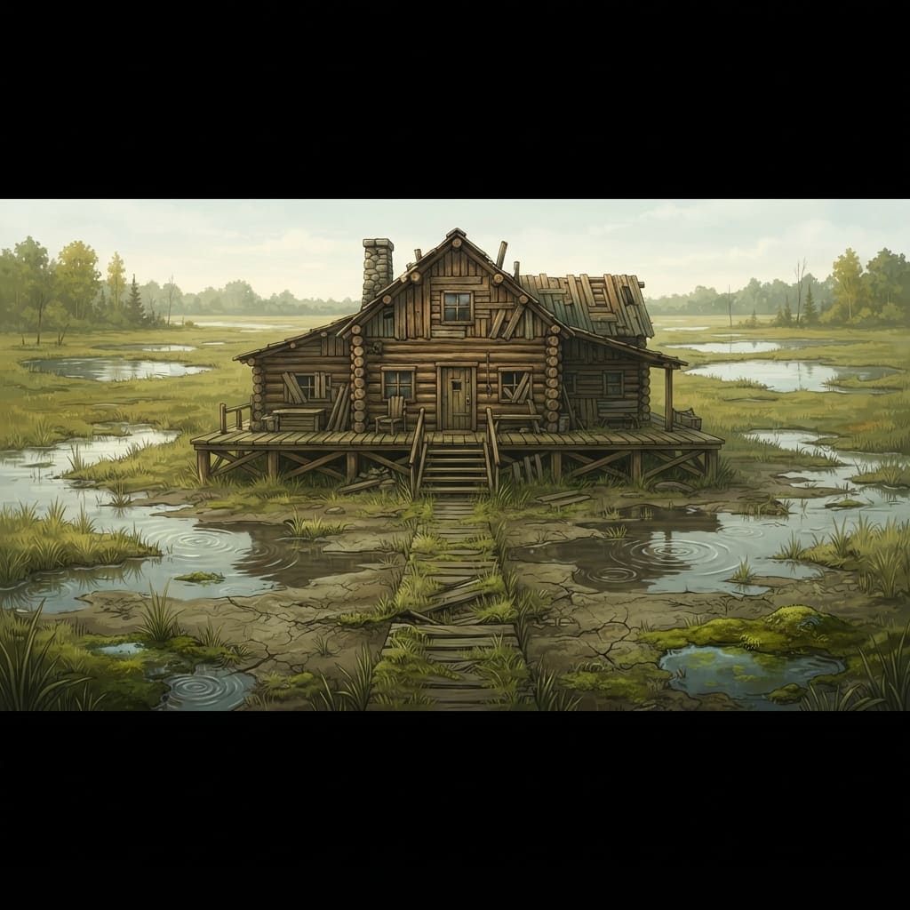 Image: 2D game environment backdrop for a point-and-click