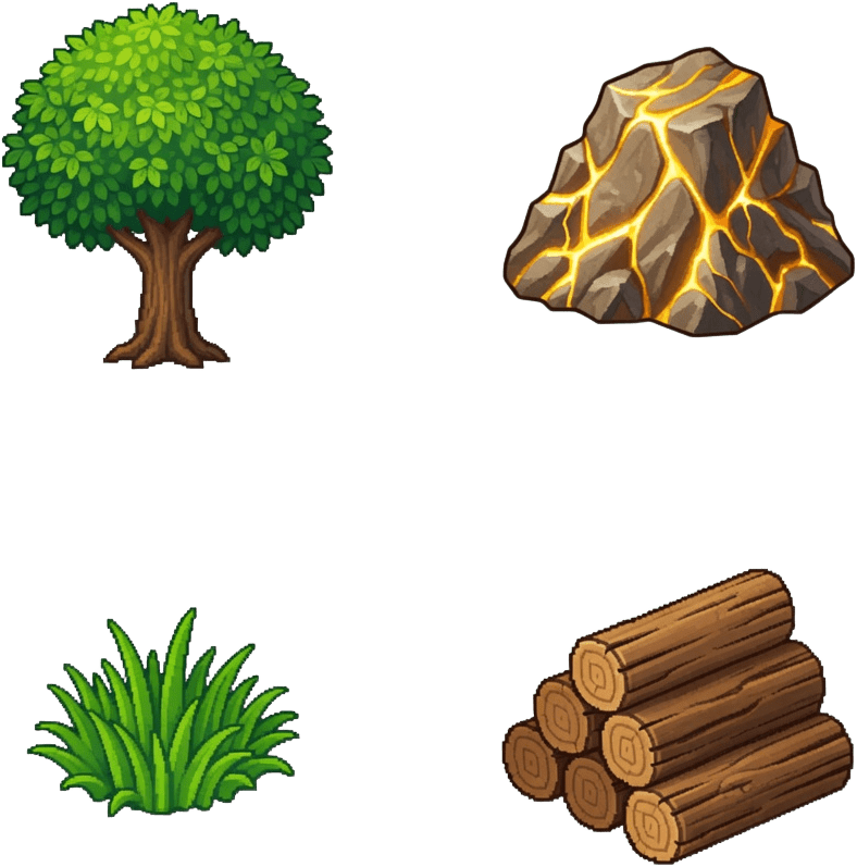 Medieval RTS Resource Sprites