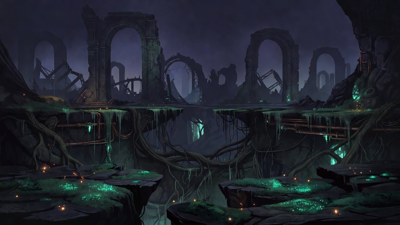 Metrodvinia Parallax Vault Background