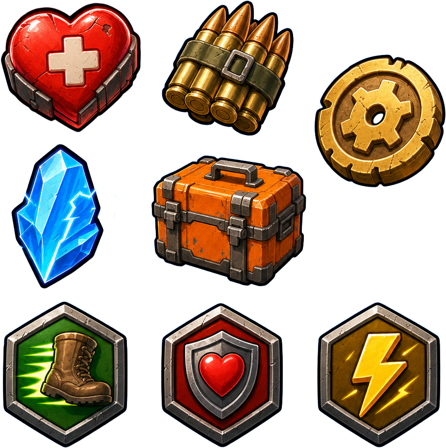 Zombie Survival Loot and Upgrade Icons