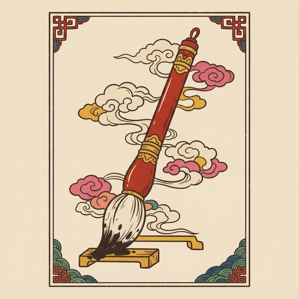 Image: Chinese woodblock New Year print (nianhua) style i