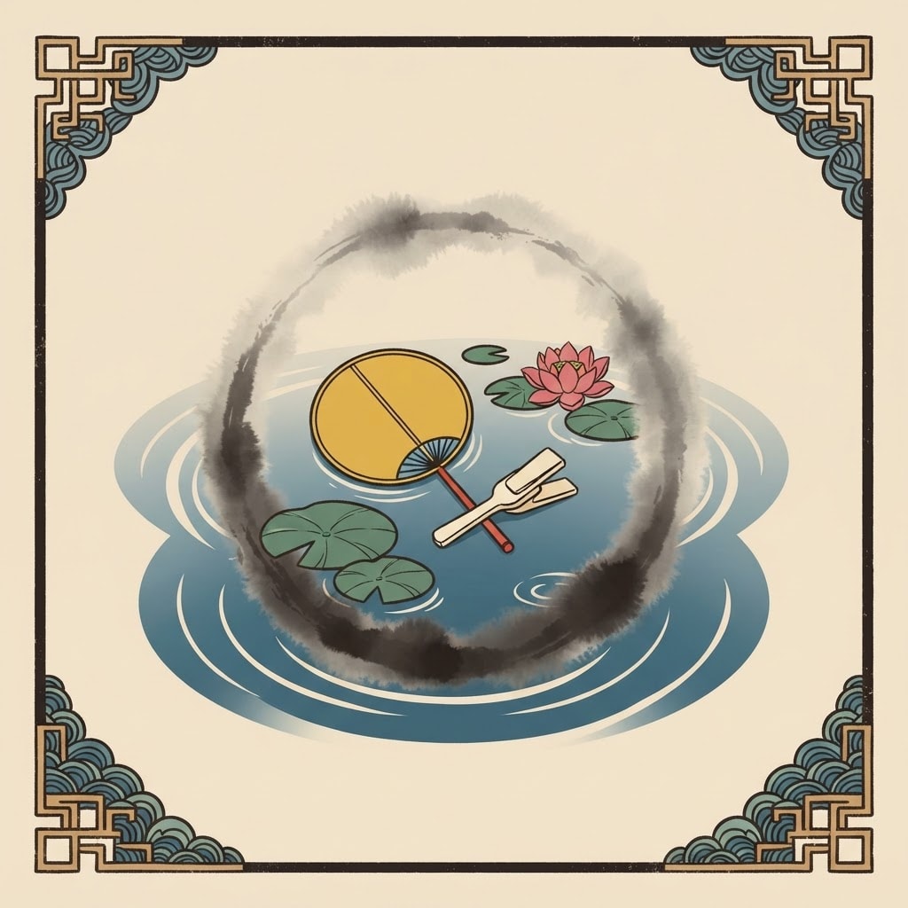 Image: Chinese woodblock New Year print (nianhua) style i
