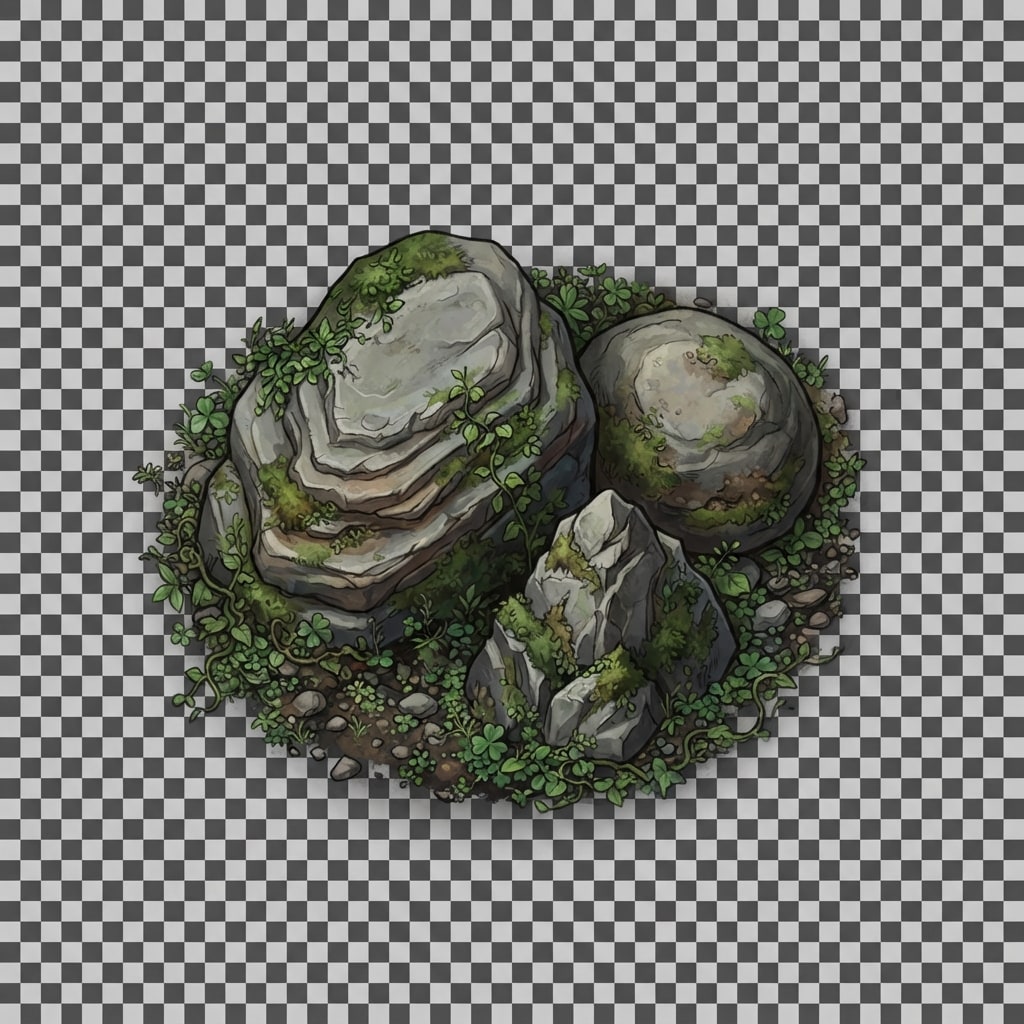 Mossy Boulder Cluster