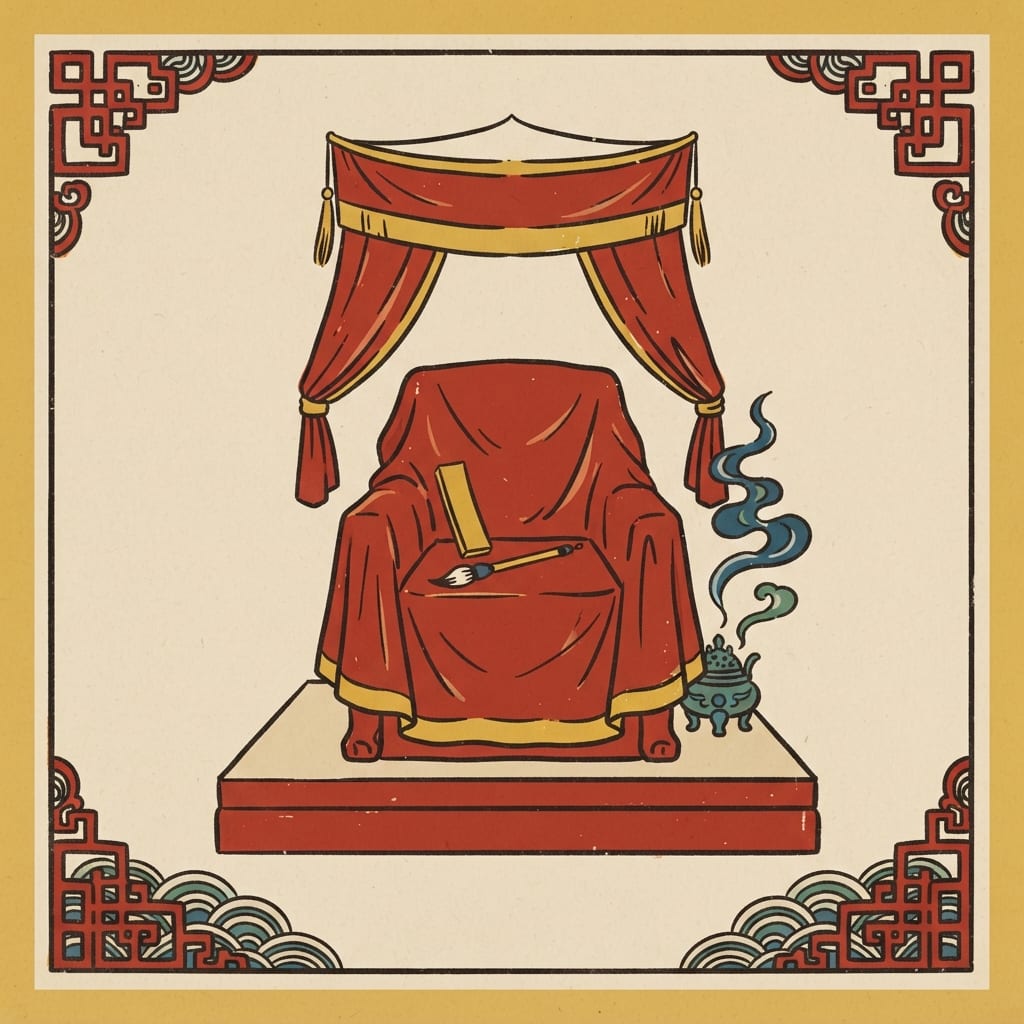 Image: Chinese woodblock New Year print (nianhua) style i