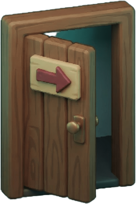 Image: Game UI icon, single object. Wooden office door sl