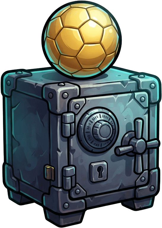 Image: Game UI icon, single object. Chunky metal office s