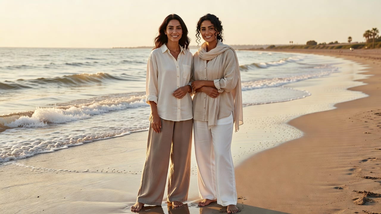 Two Iranian Women at the Beach