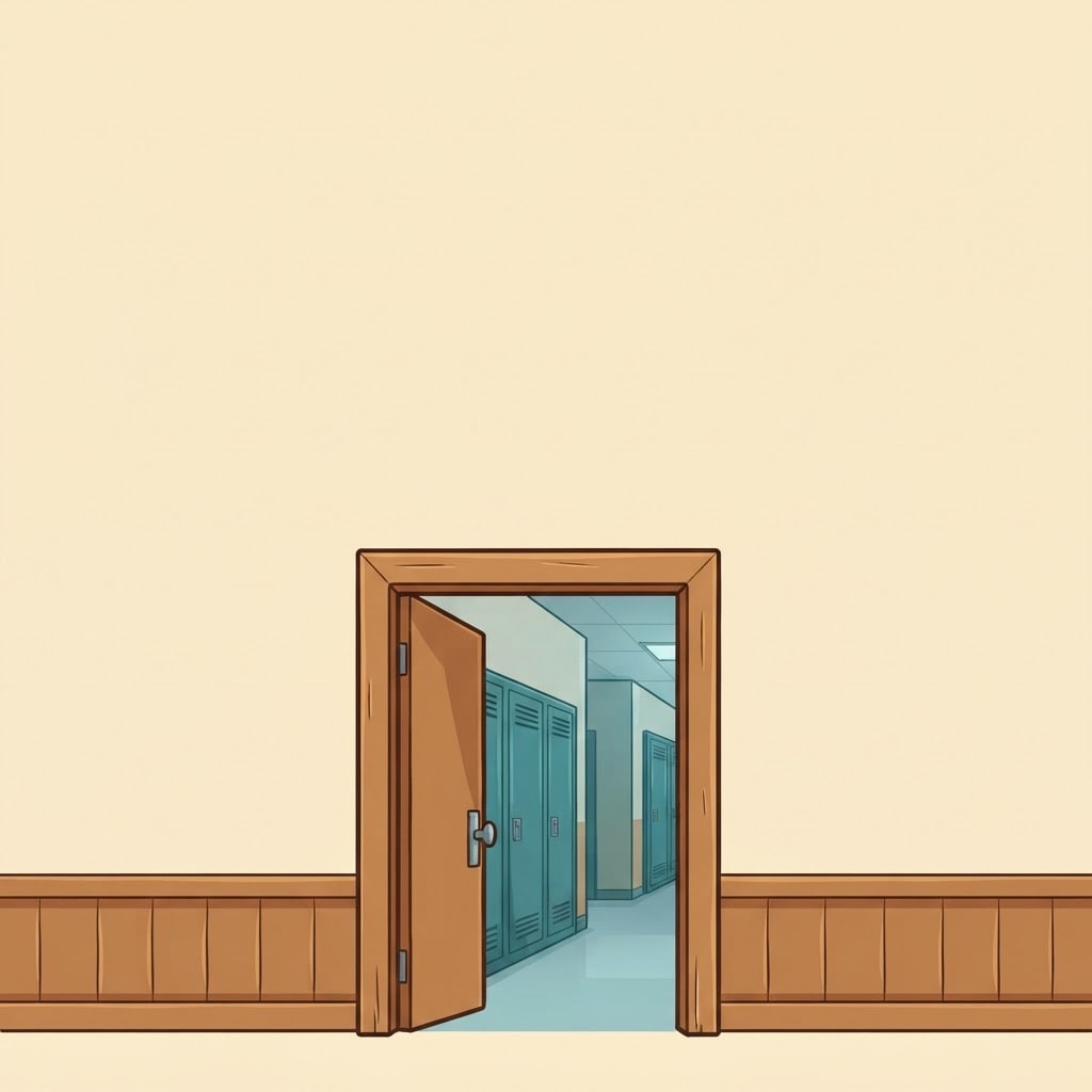 Image: A flat straight-on elevation view of an interior s