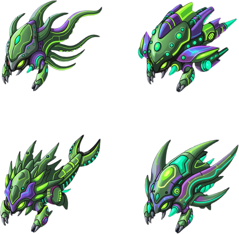 Small Alien Variations Sprite Sheet