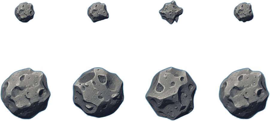 Asteroid Obstacles Sprite Sheet
