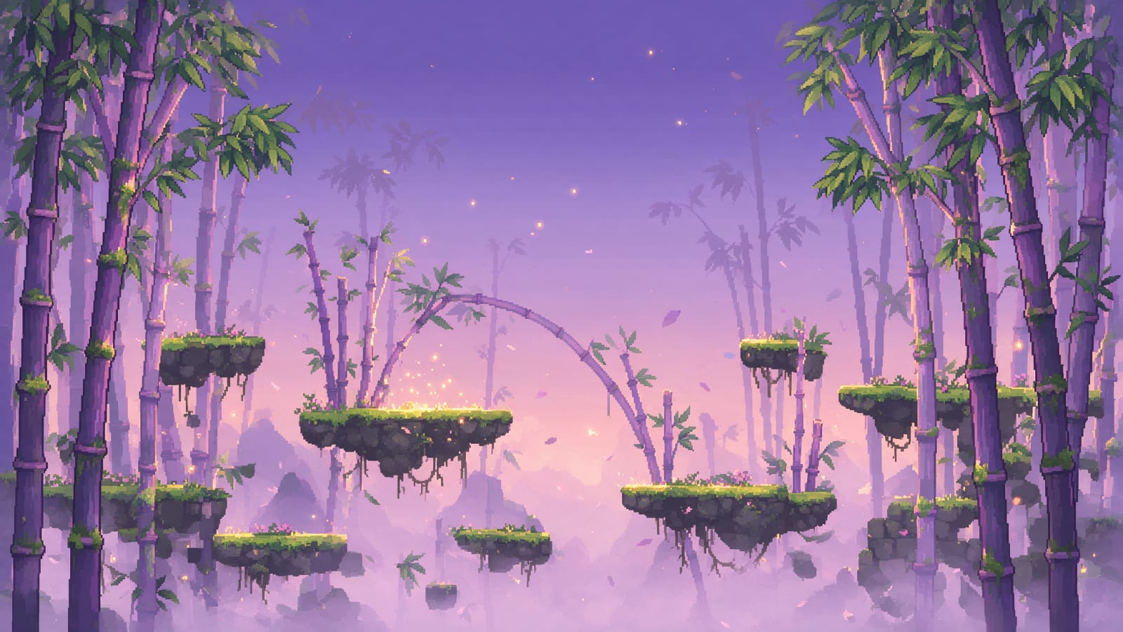 Dream Bamboo Forest Platformer Background