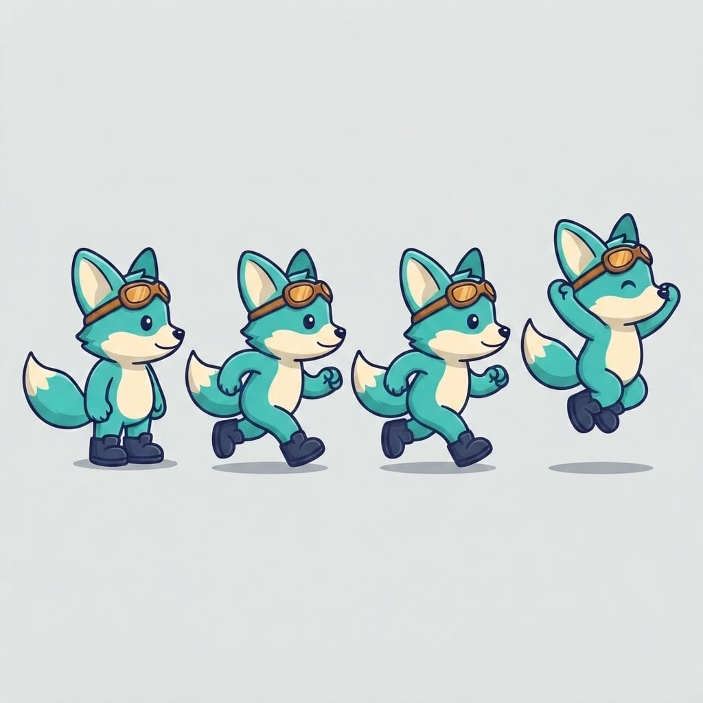 Image: Pose sheet of THIS EXACT character. Draw the same