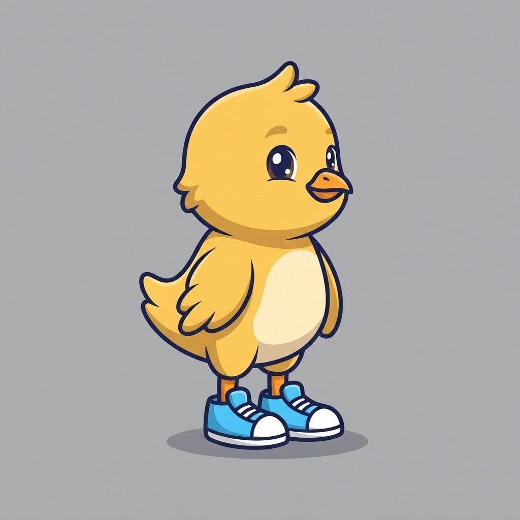 Image: Single 2D platformer mascot character, full body, 