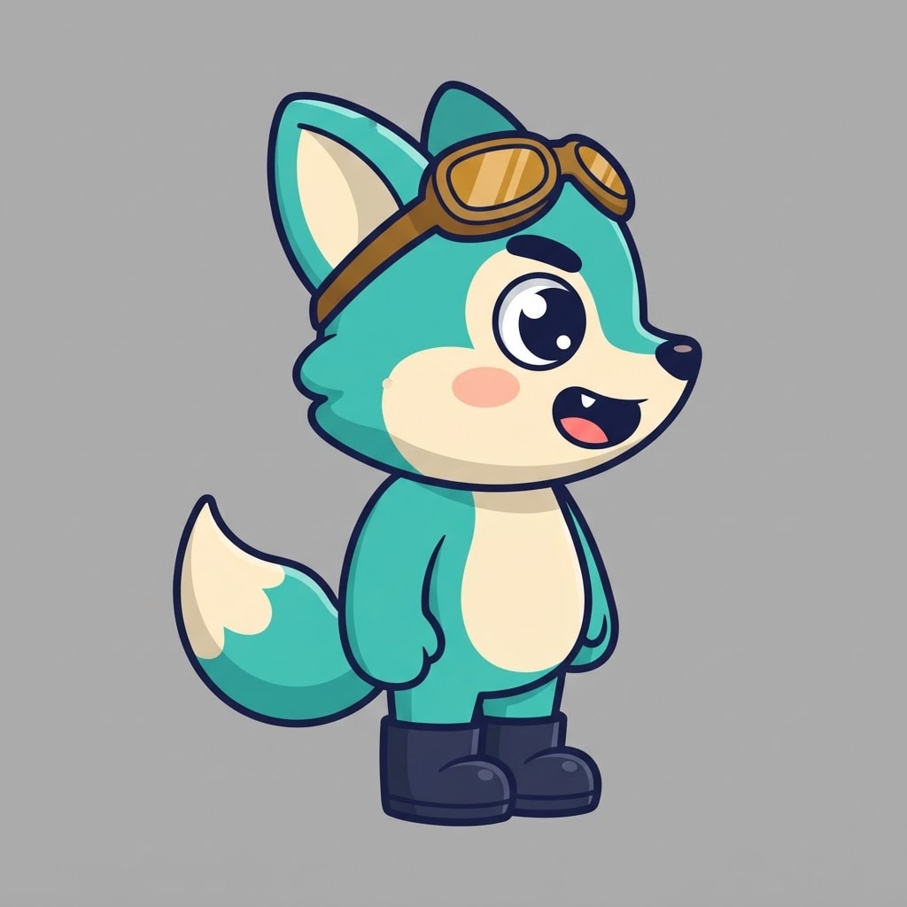 Image: Single 2D platformer mascot character, full body,