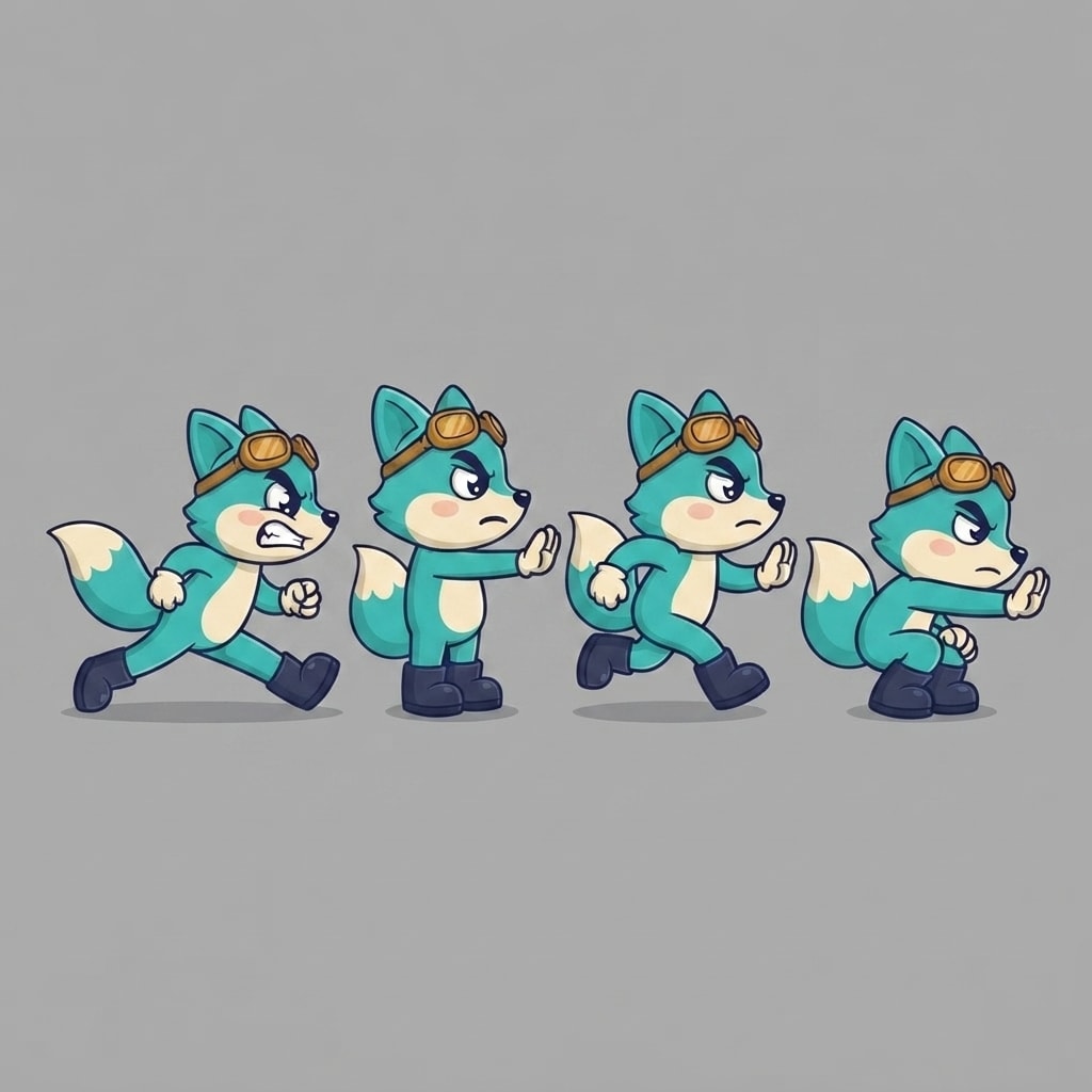Image: Pose sheet of THIS EXACT character. Draw the same