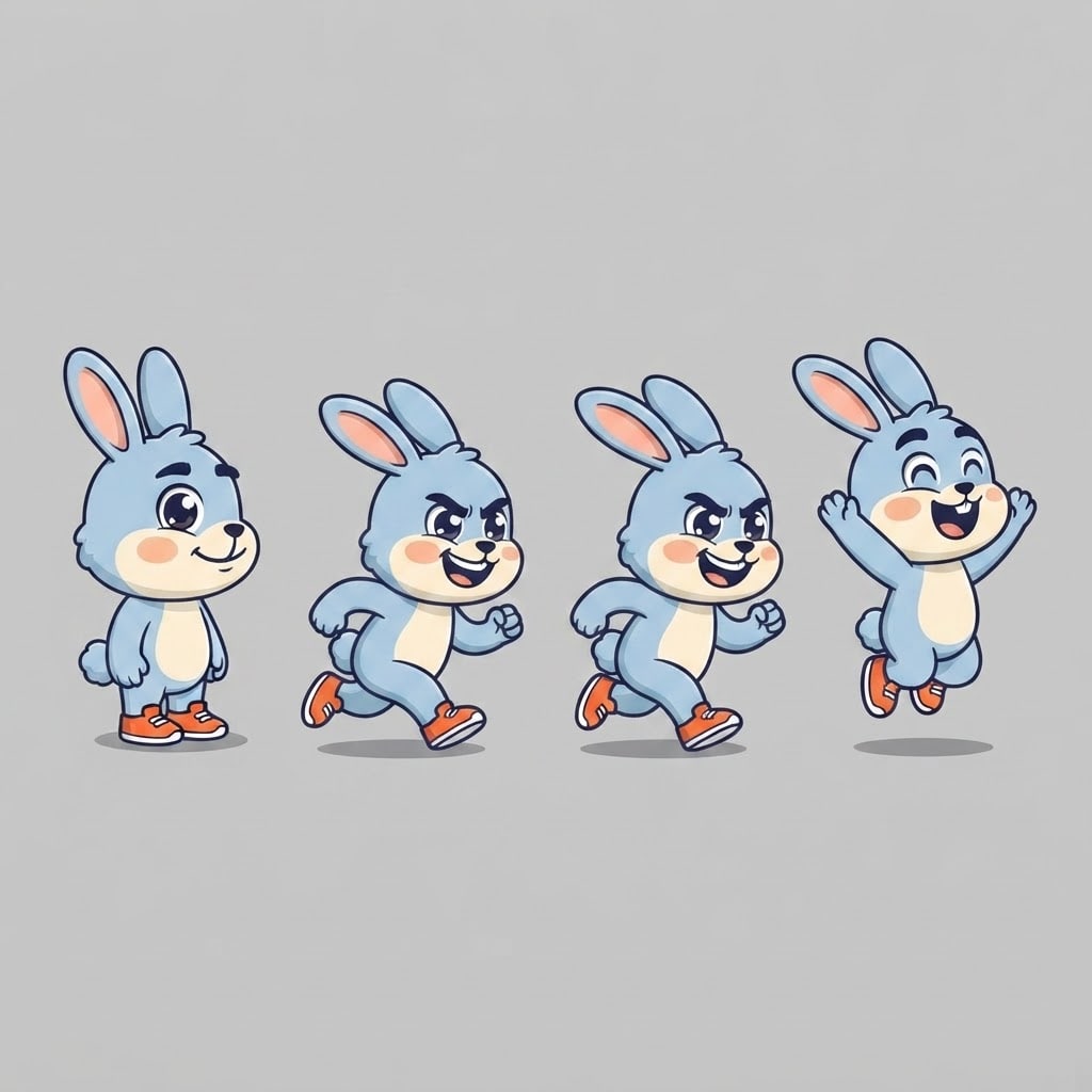Image: Pose sheet of THIS EXACT character. Draw the same
