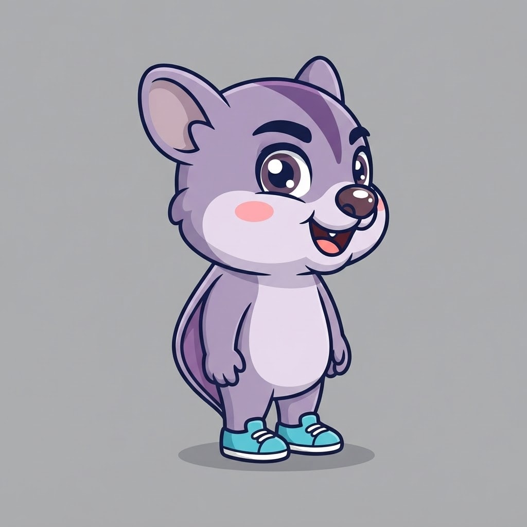Image: Single 2D platformer mascot character, full body,
