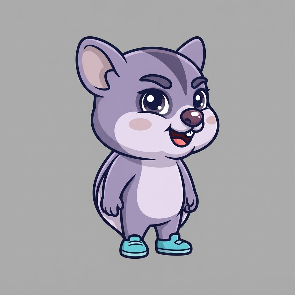 Image: Single 2D platformer mascot character, full body,