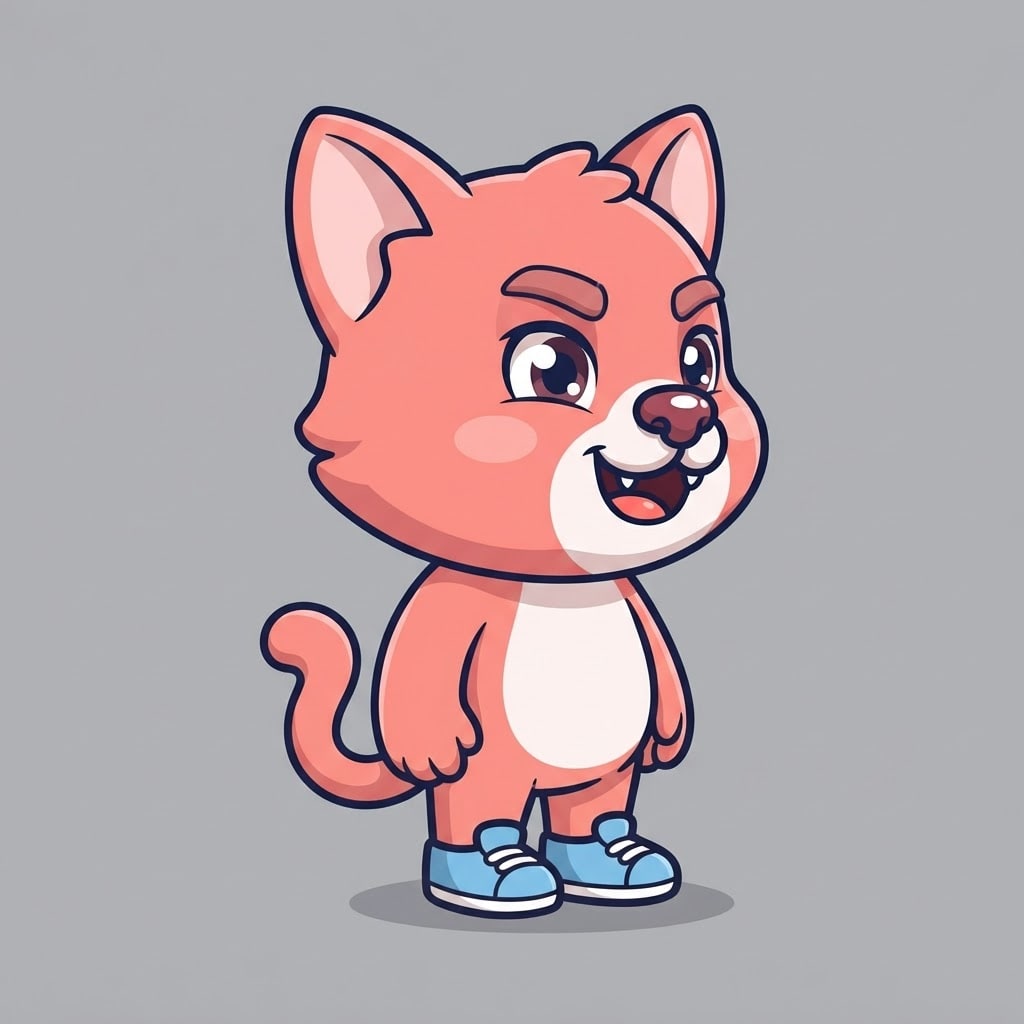 Image: Single 2D platformer mascot character, full body,