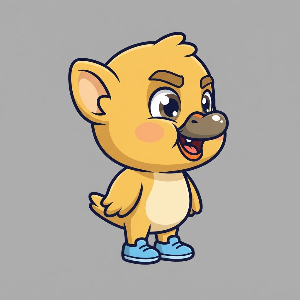 Image: Single 2D platformer mascot character, full body,