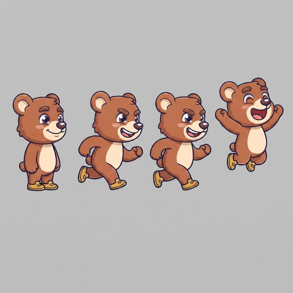 Image: Pose sheet of THIS EXACT character. Draw the same 